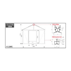 Serre De Jardin LUXIA 9,60m² En Aluminium Naturel Et Verre Trempé 4mm + Embase Incluse - Lams -Jardin Serre Boutique serre de jardin luxia 960m en aluminium naturel et verre trempe 4mm embase incluse lams 3