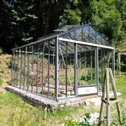 Serre De Jardin LUXIA Rétro 9,60m² En Aluminium Laqué Et Verre Trempé 4mm + Embase Incluse - Lams -Jardin Serre Boutique serre de jardin luxia retro 960m en aluminium laque et verre trempe 4mm embase incluse lams 1