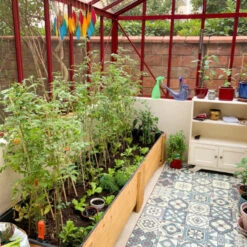 Serre De Jardin LUXIA Rétro Sur Muret 12,50m² En Aluminium Laqué Et Verre Trempé 4mm - Lams -Jardin Serre Boutique serre de jardin luxia retro sur muret 1250m en aluminium laque et verre trempe 4mm lams 1