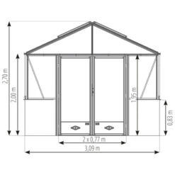 Serre De Jardin LUXIA Sur Muret 11,80m² En Aluminium Laqué Et Verre Trempé 4mm - Lams