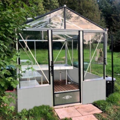 Serre De Jardin LUXIA Sur Muret 14,30m² En Aluminium Laqué Et Verre Trempé 4mm - Lams