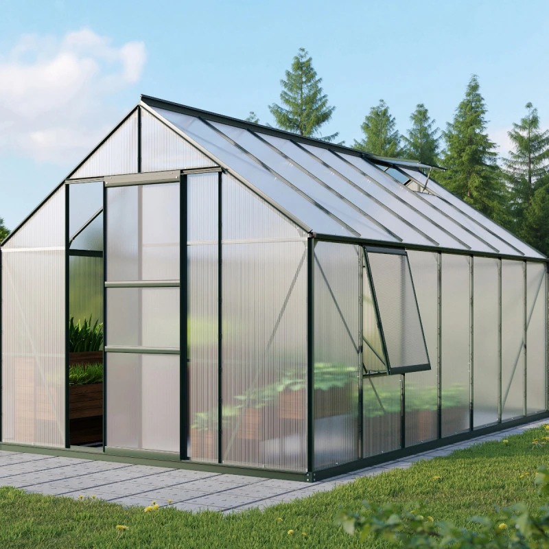 Serre De Jardin Meridian1 11,5m² En Aluminium émeraude Et Polycarbonate 4mm – Vitavia 3 Serre De Jardin Meridian1 11,5m² En Aluminium émeraude Et Polycarbonate 4mm – Vitavia