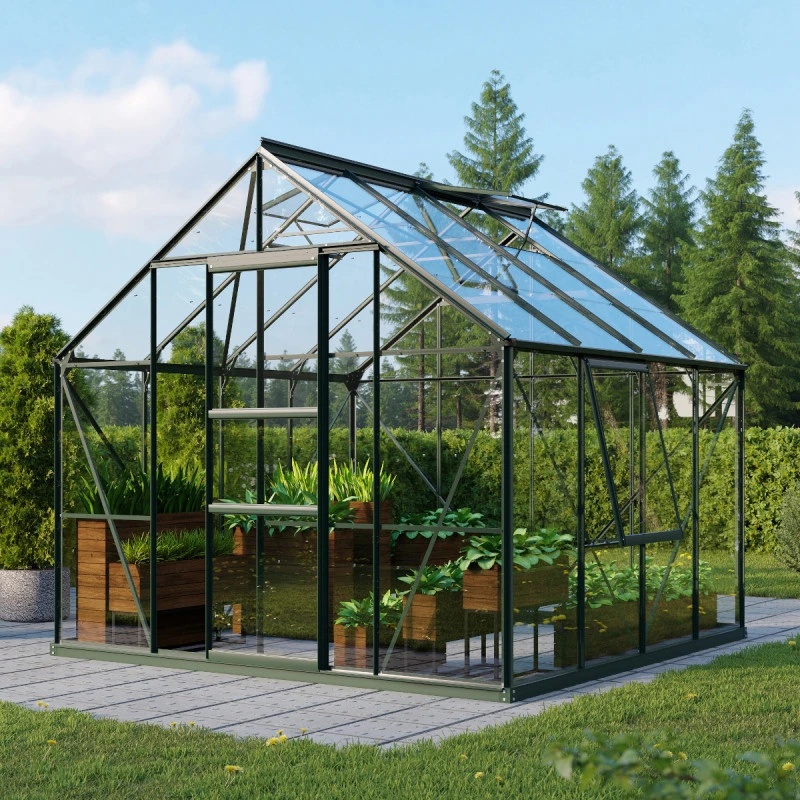 Serre De Jardin Meridian1 6,7m² En Aluminium émeraude Et Verre De Sécurité 3mm – Vitavia 3 Serre De Jardin Meridian1 6,7m² En Aluminium émeraude Et Verre De Sécurité 3mm – Vitavia