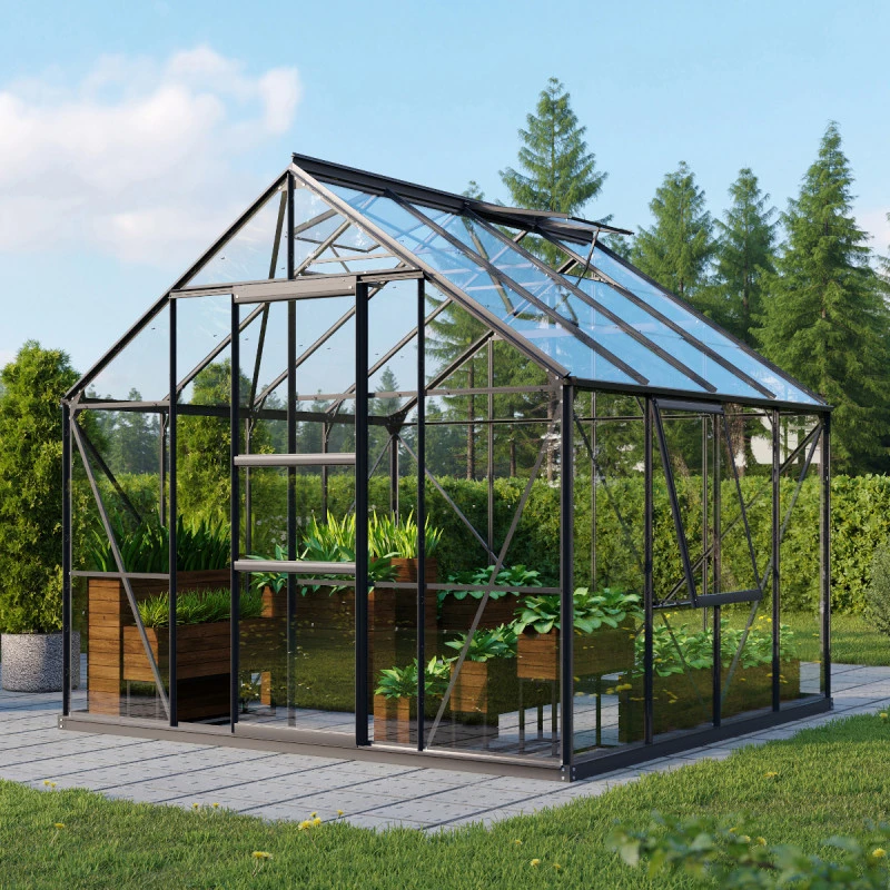 Serre De Jardin Meridian1 6,7m² En Aluminium Noir Et Verre De Sécurité 3mm – Vitavia 3 Serre De Jardin Meridian1 6,7m² En Aluminium Noir Et Verre De Sécurité 3mm – Vitavia
