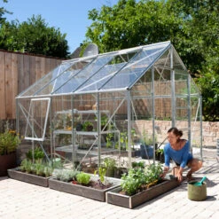 Serre De Jardin Meridian1 8,3m² En Aluminium Anodisé Et Verre De Sécurité 3mm – Vitavia -Jardin Serre Boutique serre de jardin meridian1 83m en aluminium anodise et verre de securite 3mm vitavia 1 1