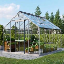 Serre De Jardin Meridian1 8,3m² En Aluminium Anodisé Et Verre De Sécurité 3mm – Vitavia -Jardin Serre Boutique serre de jardin meridian1 83m en aluminium anodise et verre de securite 3mm vitavia 1 2