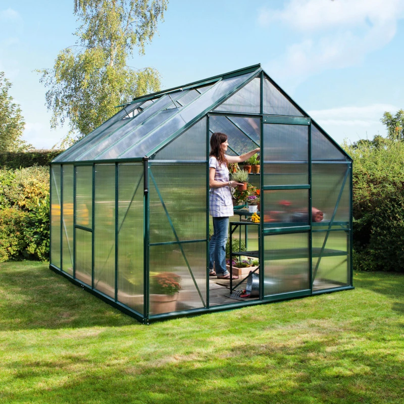 Serre De Jardin Meridian1 8,3m² En Aluminium émeraude Et Polycarbonate 4mm – Vitavia 4 Serre De Jardin Meridian1 8,3m² En Aluminium émeraude Et Polycarbonate 4mm – Vitavia – Image 2