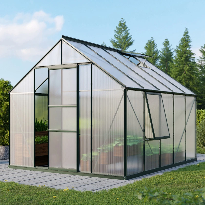 Serre De Jardin Meridian1 8,3m² En Aluminium émeraude Et Polycarbonate 4mm – Vitavia 5 Serre De Jardin Meridian1 8,3m² En Aluminium émeraude Et Polycarbonate 4mm – Vitavia – Image 3