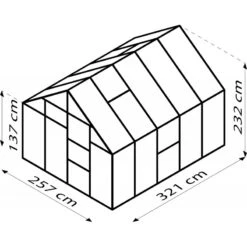 Serre De Jardin Meridian1 8,3m² En Aluminium émeraude Et Verre De Sécurité 3mm – Vitavia -Jardin Serre Boutique serre de jardin meridian1 83m en aluminium emeraude et verre de securite 3mm vitavia 1 2