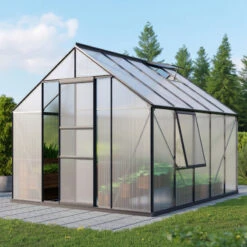 Serre De Jardin Meridian1 8,3m² En Aluminium Noir Et Polycarbonate 6mm – Vitavia -Jardin Serre Boutique serre de jardin meridian1 83m en aluminium noir et polycarbonate 6mm vitavia 1 1