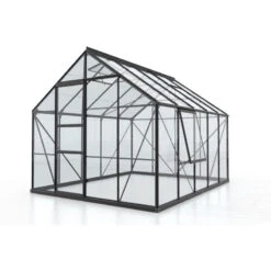 Serre De Jardin Meridian1 8,3m² En Aluminium Noir Et Verre De Sécurité 3mm – Vitavia -Jardin Serre Boutique serre de jardin meridian1 83m en aluminium noir et verre de securite 3mm vitavia 1 1
