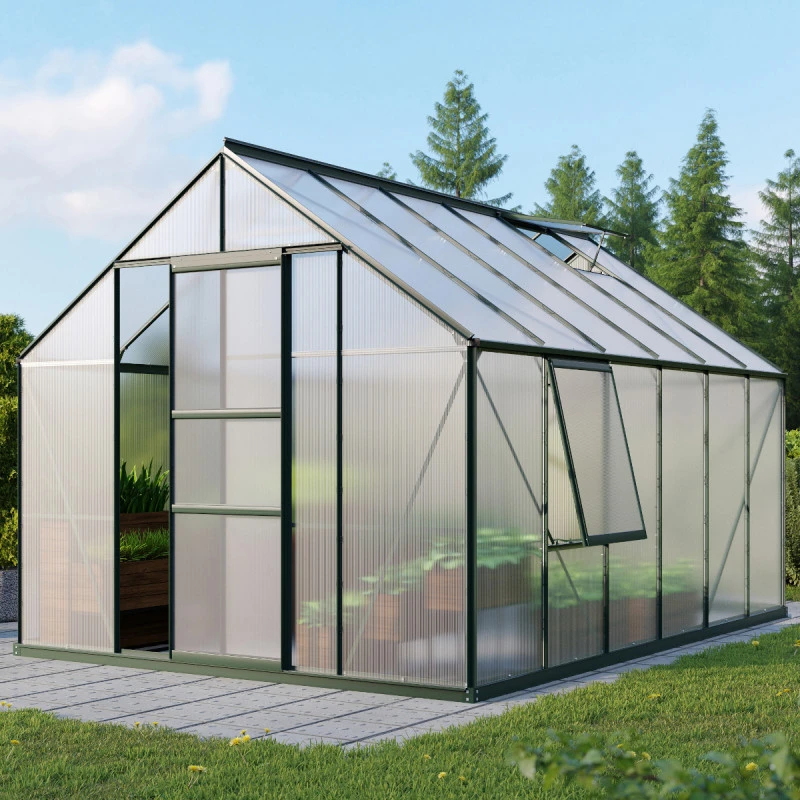 Serre De Jardin Meridian1 9,9m² En Aluminium émeraude Et Polycarbonate 4mm – Vitavia 3 Serre De Jardin Meridian1 9,9m² En Aluminium émeraude Et Polycarbonate 4mm – Vitavia