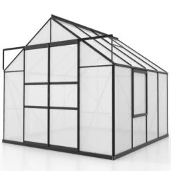 Serre De Jardin Meridian2 6,7m² En Aluminium Noir Et Polycarbonate 4mm – Vitavia -Jardin Serre Boutique serre de jardin meridian2 67m en aluminium noir et polycarbonate 4mm vitavia 1