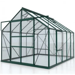 Serre De Jardin Meridian2 8,3m² En Aluminium émeraude Et Panneaux De Verre De Sécurité De 3mm – Vitavia -Jardin Serre Boutique serre de jardin meridian2 83m en aluminium emeraude et panneaux de verre de securite de 3mm vitavia 1