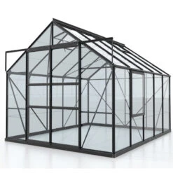 Serre De Jardin Meridian2 8,3m² En Aluminium Noir Et Panneaux De Verre De Sécurité De 3mm – Vitavia -Jardin Serre Boutique serre de jardin meridian2 83m en aluminium noir et panneaux de verre de securite de 3mm vitavia 1