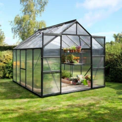 Serre De Jardin Meridian2 8,3m² En Aluminium Noir Et Polycarbonate 4mm – Vitavia -Jardin Serre Boutique serre de jardin meridian2 83m en aluminium noir et polycarbonate 4mm vitavia 1