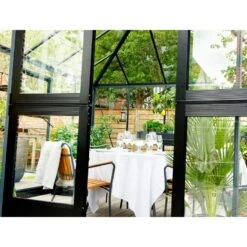 Serre De Jardin Oase 13,54m² Anthracite En Verre Trempé 3mm - Juliana -Jardin Serre Boutique serre de jardin oase 1354m anthracite en verre trempe 3mm juliana 12