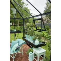 Serre De Jardin Oase 13,54m² Anthracite En Verre Trempé 3mm - Juliana -Jardin Serre Boutique serre de jardin oase 1354m anthracite en verre trempe 3mm juliana 15