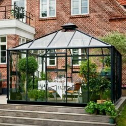 Serre De Jardin Oase 13,54m² Anthracite En Verre Trempé 3mm - Juliana -Jardin Serre Boutique serre de jardin oase 1354m anthracite en verre trempe 3mm juliana 4