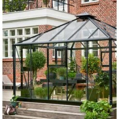 Serre De Jardin Oase 13,54m² Anthracite En Verre Trempé 3mm - Juliana -Jardin Serre Boutique serre de jardin oase 1354m anthracite en verre trempe 3mm juliana 6