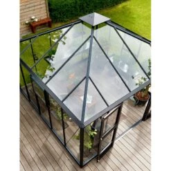 Serre De Jardin Oase 13,54m² Anthracite En Verre Trempé 3mm - Juliana -Jardin Serre Boutique serre de jardin oase 1354m anthracite en verre trempe 3mm juliana 8