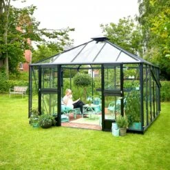 Serre De Jardin Oase 13,54m² Anthracite En Verre Trempé 3mm - Juliana -Jardin Serre Boutique serre de jardin oase 1354m anthracite en verre trempe 3mm juliana 9