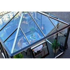Serre De Jardin Oase 8,8m² Anthracite En Verre Trempé 3mm - Juliana -Jardin Serre Boutique serre de jardin oase 88m anthracite en verre trempe 3mm juliana 3