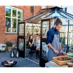 Serre De Jardin Oase 8,8m² Anthracite En Verre Trempé 3mm - Juliana -Jardin Serre Boutique serre de jardin oase 88m anthracite en verre trempe 3mm juliana 5