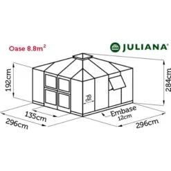 Serre De Jardin Oase 8,8m² Anthracite En Verre Trempé 3mm - Juliana -Jardin Serre Boutique serre de jardin oase 88m anthracite en verre trempe 3mm juliana 8