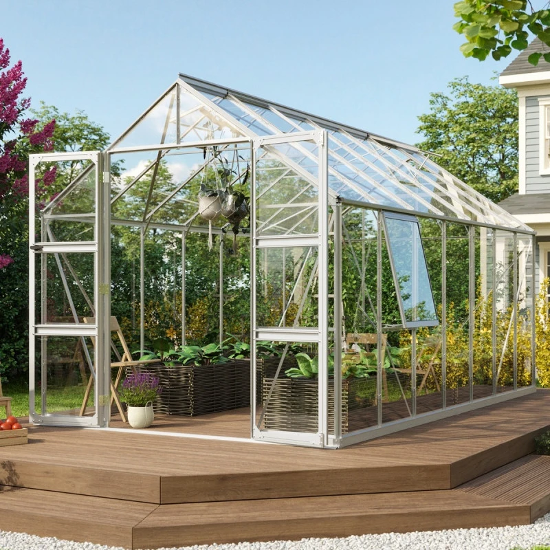 Serre De Jardin Olymp 11,5m² En Alu Anodisé Et Verre De Sécurité 3mm - Vitavia 4 Serre De Jardin Olymp 11,5m² En Alu Anodisé Et Verre De Sécurité 3mm - Vitavia – Image 2