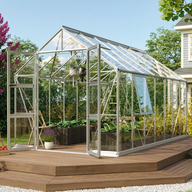 Serre De Jardin Olymp 11,5m² En Alu Anodisé Et Verre De Sécurité 3mm - Vitavia 3 Serre De Jardin Olymp 11,5m² En Alu Anodisé Et Verre De Sécurité 3mm - Vitavia