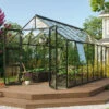 Serre De Jardin Olymp 11,5m² En Alu émeraude Et Verre De Sécurité 3mm - Vitavia -Jardin Serre Boutique serre de jardin olymp 115m en alu emeraude et verre de securite 3mm vitavia
