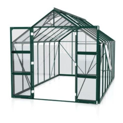 Serre De Jardin Olymp 11,5m² En Alu émeraude Et Verre De Sécurité 3mm - Vitavia -Jardin Serre Boutique serre de jardin olymp 115m en alu emeraude et verre de securite 3mm vitavia 2