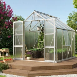 Serre De Jardin Olymp 6,7m² En Alu Anodisé Et Polycarbonate 4mm - Vitavia -Jardin Serre Boutique serre de jardin olymp 67m en alu anodise et polycarbonate 4mm vitavia 1