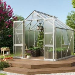 Serre De Jardin Olymp 6,7m² En Alu Anodisé Et Polycarbonate 6mm - Vitavia -Jardin Serre Boutique serre de jardin olymp 67m en alu anodise et polycarbonate 6mm vitavia 1
