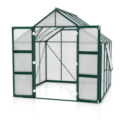 Serre De Jardin Olymp 6,7m² En Alu émeraude Et Polycarbonate 6mm - Vitavia -Jardin Serre Boutique serre de jardin olymp 67m en alu emeraude et polycarbonate 6mm vitavia 2