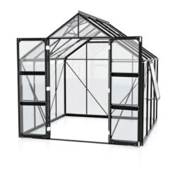 Serre De Jardin Olymp 6,7m² En Alu Noir Et Verre De Sécurité 3mm - Vitavia -Jardin Serre Boutique serre de jardin olymp 67m en alu noir et verre de securite 3mm vitavia 2