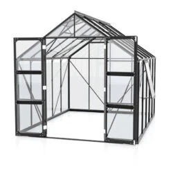 Serre De Jardin Olymp 8,3m² En Alu Noir Et Verre De Sécurité 3mm - Vitavia -Jardin Serre Boutique serre de jardin olymp 83m en alu noir et verre de securite 3mm vitavia 2