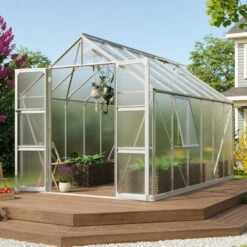 Serre De Jardin Olymp 9,9m² En Alu Anodisé Et Polycarbonate 4mm - Vitavia -Jardin Serre Boutique serre de jardin olymp 99m en alu anodise et polycarbonate 4mm vitavia 1