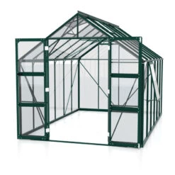 Serre De Jardin Olymp 9,9m² En Alu émeraude Et Verre De Sécurité 3mm - Vitavia -Jardin Serre Boutique serre de jardin olymp 99m en alu emeraude et verre de securite 3mm vitavia 2
