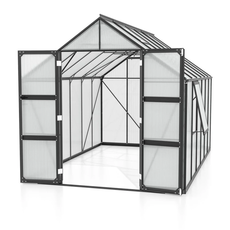 Serre De Jardin Olymp 9,9m² En Alu Noir Et Polycarbonate 4mm - Vitavia 5 Serre De Jardin Olymp 9,9m² En Alu Noir Et Polycarbonate 4mm - Vitavia – Image 3