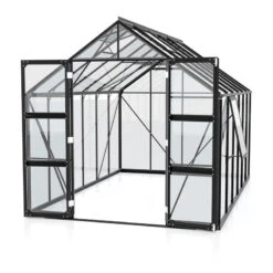 Serre De Jardin Olymp 9,9m² En Alu Noir Et Verre De Sécurité 3mm - Vitavia -Jardin Serre Boutique serre de jardin olymp 99m en alu noir et verre de securite 3mm vitavia 2