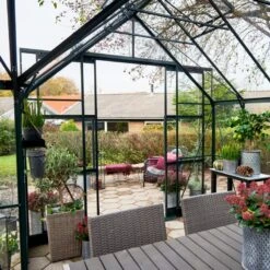 Serre De Jardin Orangerie 12,9m² Noire En Verre Trempé Garden Room - Halls -Jardin Serre Boutique serre de jardin orangerie 129m noire en verre trempe garden room halls 3