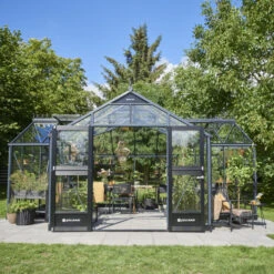 Serre De Jardin Orangerie 21,5m² En Aluminium Noir Et Verre Trempé 3mm - Juliana -Jardin Serre Boutique serre de jardin orangerie 215m en aluminium noir et verre trempe 3mm juliana 1