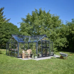 Serre De Jardin Orangerie 21,5m² En Aluminium Noir Et Verre Trempé 3mm - Juliana -Jardin Serre Boutique serre de jardin orangerie 215m en aluminium noir et verre trempe 3mm juliana 16