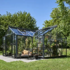 Serre De Jardin Orangerie 21,5m² En Aluminium Noir Et Verre Trempé 3mm - Juliana -Jardin Serre Boutique serre de jardin orangerie 215m en aluminium noir et verre trempe 3mm juliana 3