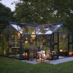 Serre De Jardin Orangerie 21,5m² En Aluminium Noir Et Verre Trempé 3mm - Juliana -Jardin Serre Boutique serre de jardin orangerie 215m en aluminium noir et verre trempe 3mm juliana 8