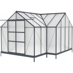 Serre De Jardin Orangerie B 12m² Anthracite En Polycarbonate 4mm + Embase Green Protect -Jardin Serre Boutique serre de jardin orangerie b 12m anthracite en polycarbonate 4mm embase green protect 4