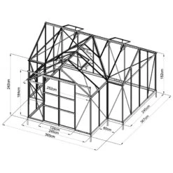 Serre De Jardin Orangerie B 12m² Anthracite En Verre Trempé 4mm + Embase Green Protect -Jardin Serre Boutique serre de jardin orangerie b 12m anthracite en verre trempe 4mm embase green protect 1