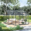 Serre De Jardin Orangerie B 12m² Anthracite En Verre Trempé 4mm + Embase Green Protect -Jardin Serre Boutique serre de jardin orangerie b 12m anthracite en verre trempe 4mm embase green protect